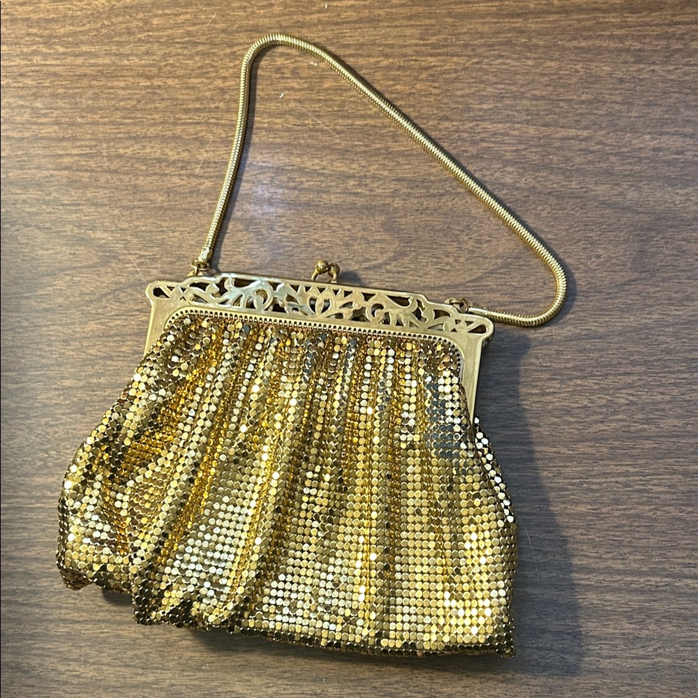 Vintage gold clutch by whiting and Davis